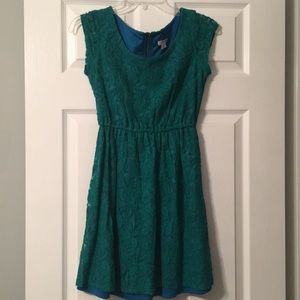 Green lace dress